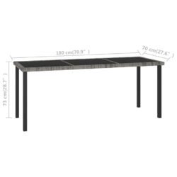 Hagebord grå 180x70x73 cm polyrotting