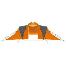 Campingtelt 9 personer stoff grå og oransje