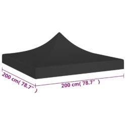 Teltduk for festtelt 2×2 m svart 270 g/m²