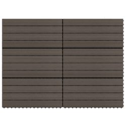vidaXL Terrassebord 6 stk WPC 60×30 cm 1,08 m² mørkebrun