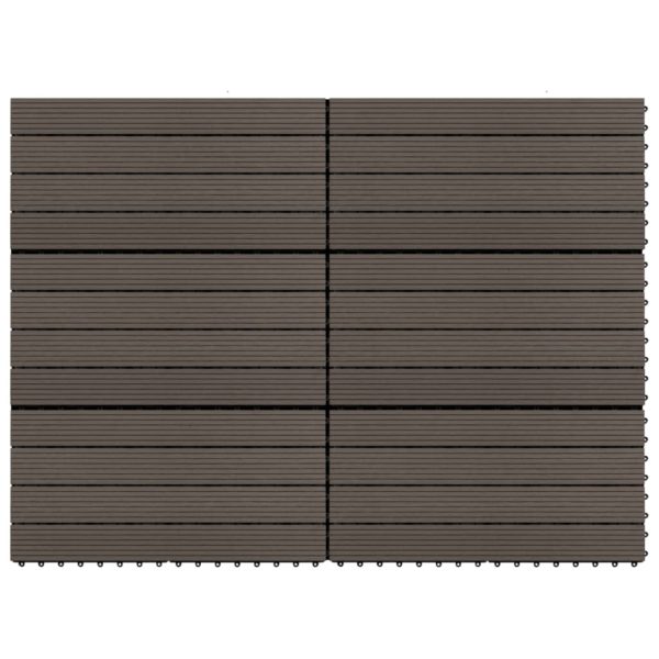 vidaXL Terrassebord 6 stk WPC 60×30 cm 1,08 m² mørkebrun