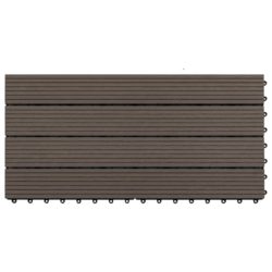 Terrassebord 6 stk WPC 60×30 cm 1,08 m² mørkebrun