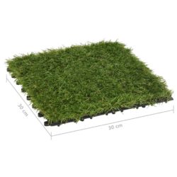 Kunstige gressmatter 22 stk grønn 30×30 cm