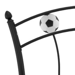 Sengeramme med fotballdesign svart metall 90×200 cm