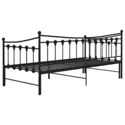 Uttrekkbar ramme til sovesofa svart metall 90×200 cm