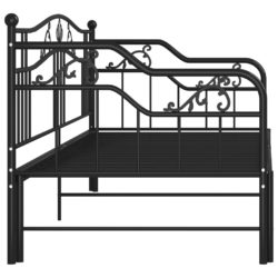 Uttrekkbar ramme til sovesofa svart metall 90×200 cm