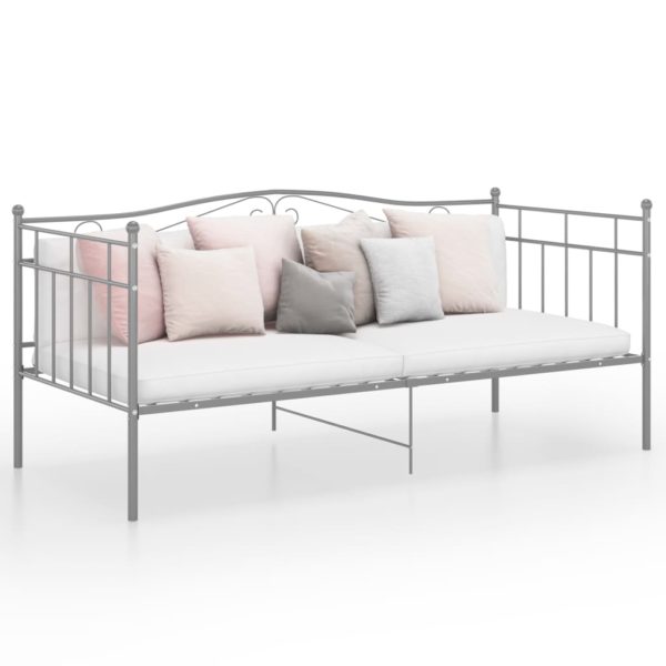 Ramme til sovesofa grå metall 90×200 cm