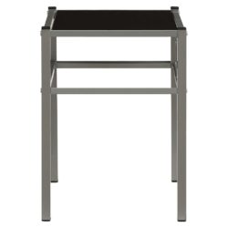 Nattbord grå og svart 42,5x33x44,5 cm metall og glass