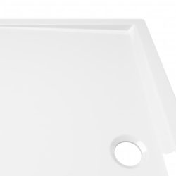 vidaXL Rektangulært dusjbrett ABS hvit 70×120 cm