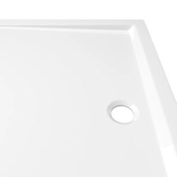 vidaXL Rektangulært dusjbrett ABS hvit 70×100 cm