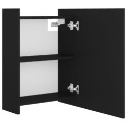 Speilskap til baderom svart 62,5×20,5×64 cm sponplate