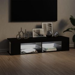 TV-benk med LED-lys svart 135x39x30 cm