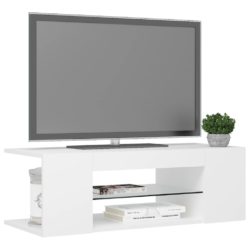 vidaXL TV-benk med LED-lys hvit 90x39x30 cm