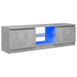 TV-benk med LED-lys betonggrå 120x30x35,5 cm