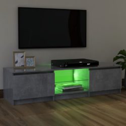 TV-benk med LED-lys betonggrå 120x30x35,5 cm