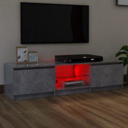 TV-benk med LED-lys betonggrå 140x40x35,5 cm