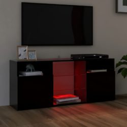 TV-benk med LED-lys svart 120x30x50 cm