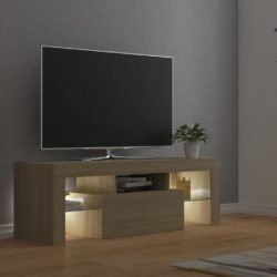 TV-benk med LED-lys sonoma eik 120x35x40 cm