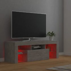 TV-benk med LED-lys betonggrå 120x35x40 cm