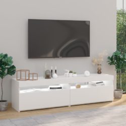 TV-benker 2 stk med LED-lys hvit 75x35x40 cm
