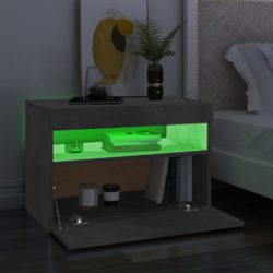 TV-benk med LED-lys betonggrå 60x35x40 cm