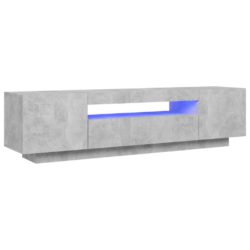 TV-benk med LED-lys betonggrå 160x35x40 cm