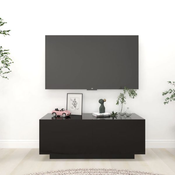 TV-benk svart 100x35x40 cm sponplate