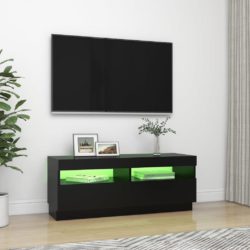 TV-benk med LED-lys svart 100x35x40 cm
