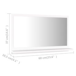 Baderomsspeil hvit 60×10,5×37 cm konstruert tre