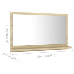 Baderomsspeil sonoma eik 60×10,5×37 cm sponplate