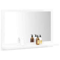 Baderomsspeil høyglans hvit 60×10,5×37 cm sponplate