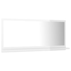 Baderomsspeil høyglans hvit 80×10,5×37 cm sponplate
