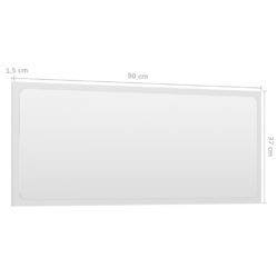 Baderomsspeil høyglans hvit 90×1,5×37 cm sponplate