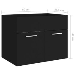 Servantskap svart 60×38,5×46 cm sponplate