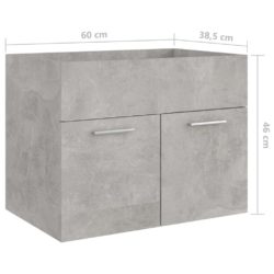 vidaXL Servantskap betonggrå 60×38,5×46 cm sponplate