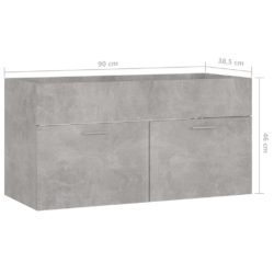Servantskap betonggrå 90×38,5×46 cm sponplate