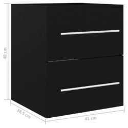 Servantskap svart 41×38,5×48 cm sponplate
