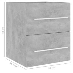 Servantskap betonggrå 41×38,5×48 cm sponplate