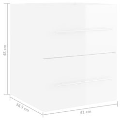 Servantskap høyglans hvit 41×38,5×48 cm sponplate