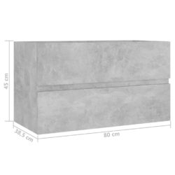 Servantskap betonggrå 80×38,5×45 cm sponplate