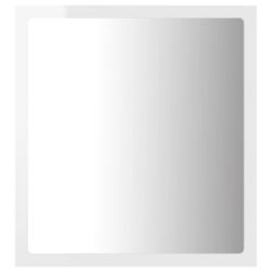 LED-badespeil høyglans hvit 40×8,5×37 cm akryl