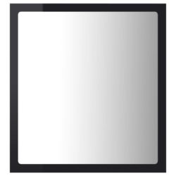 LED-badespeil høyglans svart 40×8,5×37 cm akryl