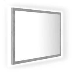 LED-badespeil betonggrå 60×8,5×37 cm akryl