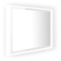 LED-badespeil høyglans hvit 60×8,5×37 akryl