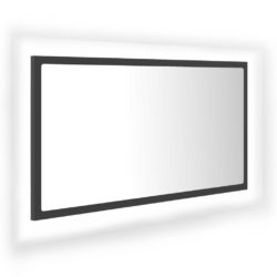 LED-badespeil grå 80×8,5×37 cm akryl