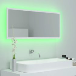 LED-badespeil hvit 100×8,5×37 cm akryl