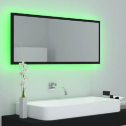 LED-badespeil svart 100×8,5×37 cm akryl