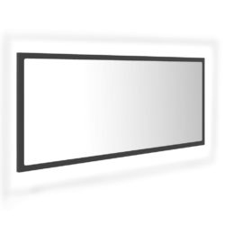 LED-badespeil grå 100×8,5×37 cm akryl