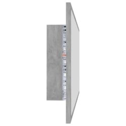 LED-badespeil betonggrå 100×8,5×37 cm akryl