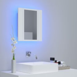 LED-speilskap til baderom hvit 40x12x45 cm akryl